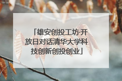 雄安创投工坊·开放日对话清华大学科技创新创投创业