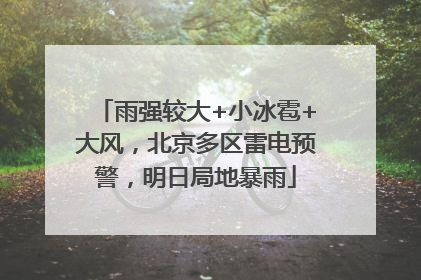 雨强较大+小冰雹+大风，北京多区雷电预警，明日局地暴雨