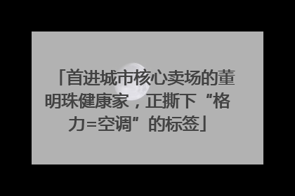 首进城市核心卖场的董明珠健康家，正撕下“格力=空调”的标签