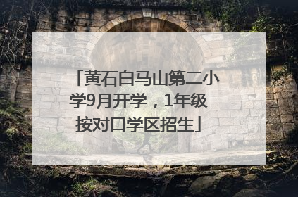 黄石白马山第二小学9月开学，1年级按对口学区招生