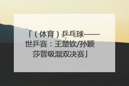 （体育）乒乓球——世乒赛：王楚钦/孙颖莎晋级混双决赛