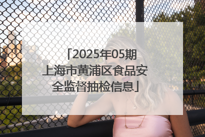 2025年05期上海市黄浦区食品安全监督抽检信息