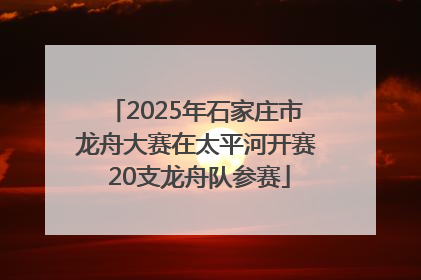 2025年石家庄市龙舟大赛在太平河开赛 20支龙舟队参赛