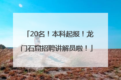 20名！本科起报！龙门石窟招聘讲解员啦！