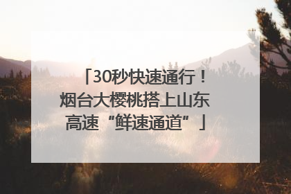 30秒快速通行！烟台大樱桃搭上山东高速“鲜速通道”