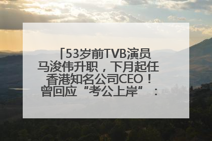 53岁前TVB演员马浚伟升职，下月起任香港知名公司CEO！曾回应“考公上岸”：真不是公务员