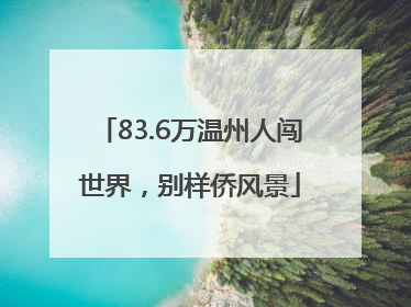 83.6万温州人闯世界，别样侨风景