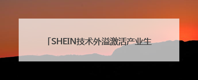 SHEIN技术外溢激活产业生态，全链条共享智造升级密码