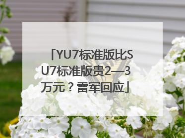 YU7标准版比SU7标准版贵2—3万元？雷军回应